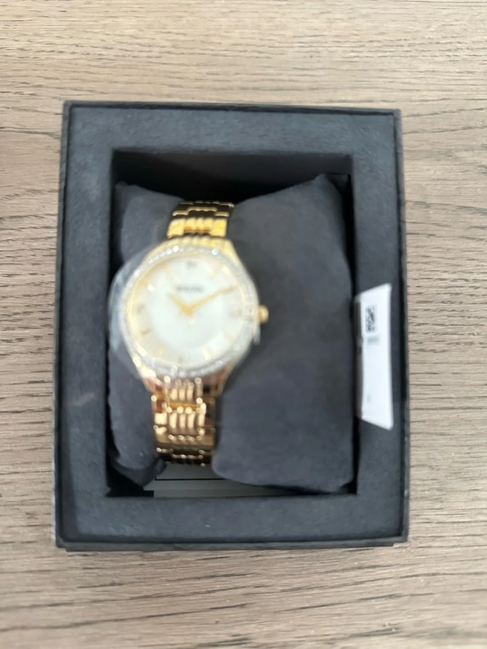 Bulova Gold Tone Women's Crystal Bezel Bracelet Watch